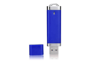 カスタマイズされたロゴのプラスチック16G 2.0 USBの青い色およびショーの生命ブランドからのパッケージ